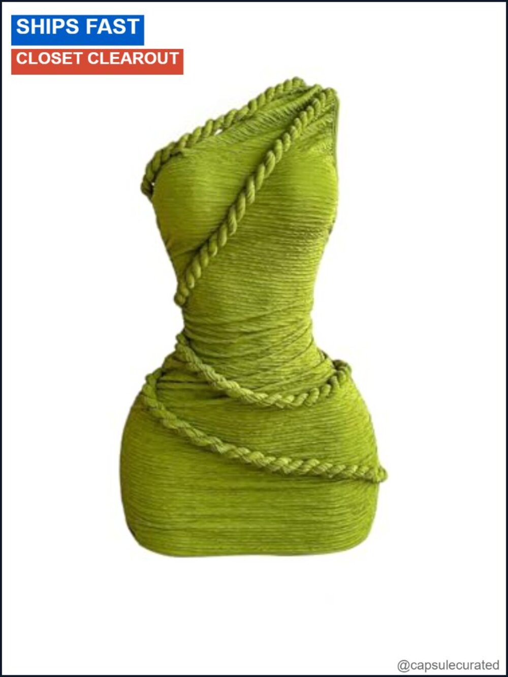 One Shoulder Braided Strap Bodycon Mini Dress Club Outfit